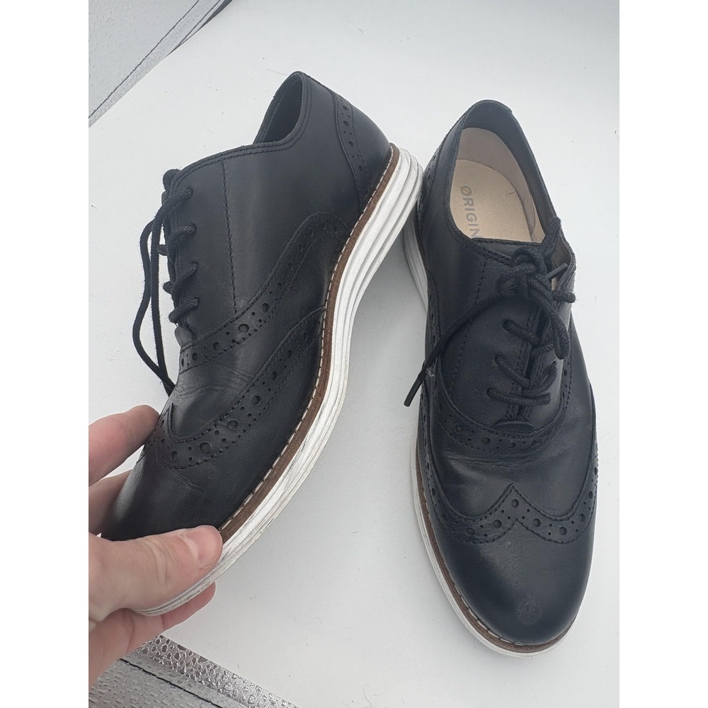 Cole Haan OriginalGrand Shoes Womens Size 6 Black Leather Oxford Wingtip Comfort - Picture 3 of 7